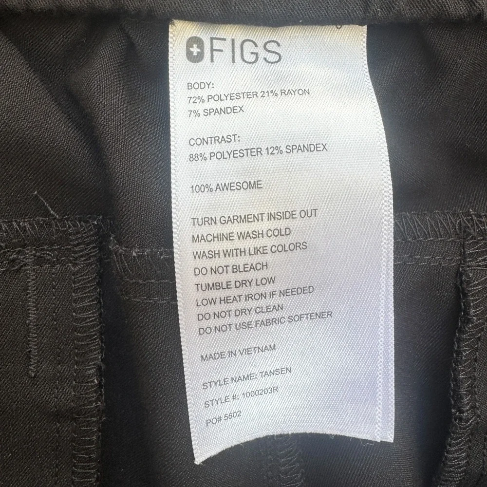 FIGS Black Tansen Technical Collection Jogger Scrub Pants Men XL